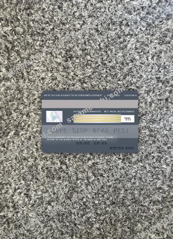 Hong Kong Bank of East Asia visa debit card photolook back